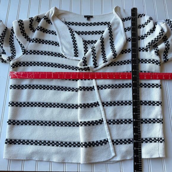 Talbots Size 3X knit white black waterfall blanket sweater - Picture 9 of 10